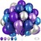 50PCS Blue Purple and Silver Balloons,12 inch Blue Purple and Silver Balloon Arch Kit Party Decorations,Suitable for Birthday Party Space Theme Decorations Baby Shower Supplies